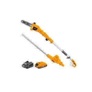 Sierra y cortaseto Ingco con pértiga inalámbrica 20 v